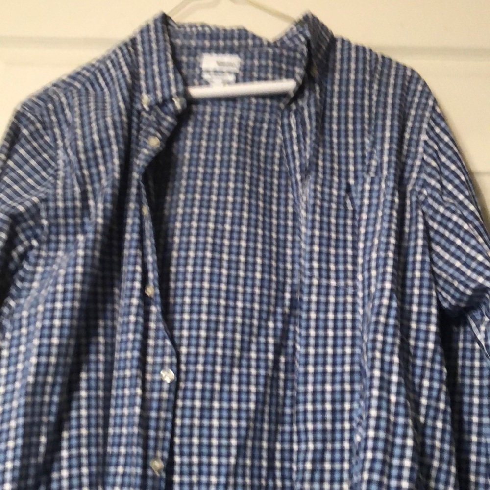 Blue white and grey shirt